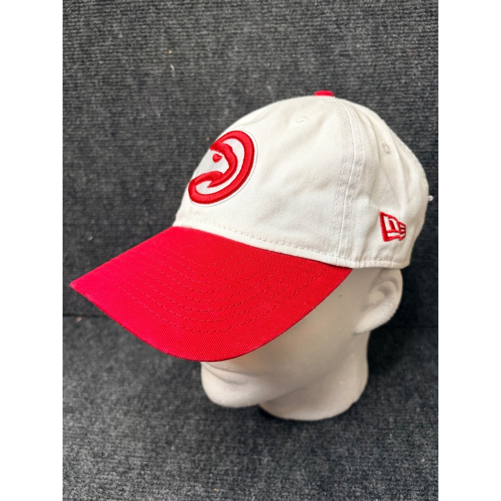 New Era Atlanta Hawks NBA 9TWENTY Adjustable Hat White Red Member Side Patch Cap